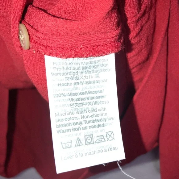 Madewell wrap side tie top v neck blouse - Picture 7 of 7